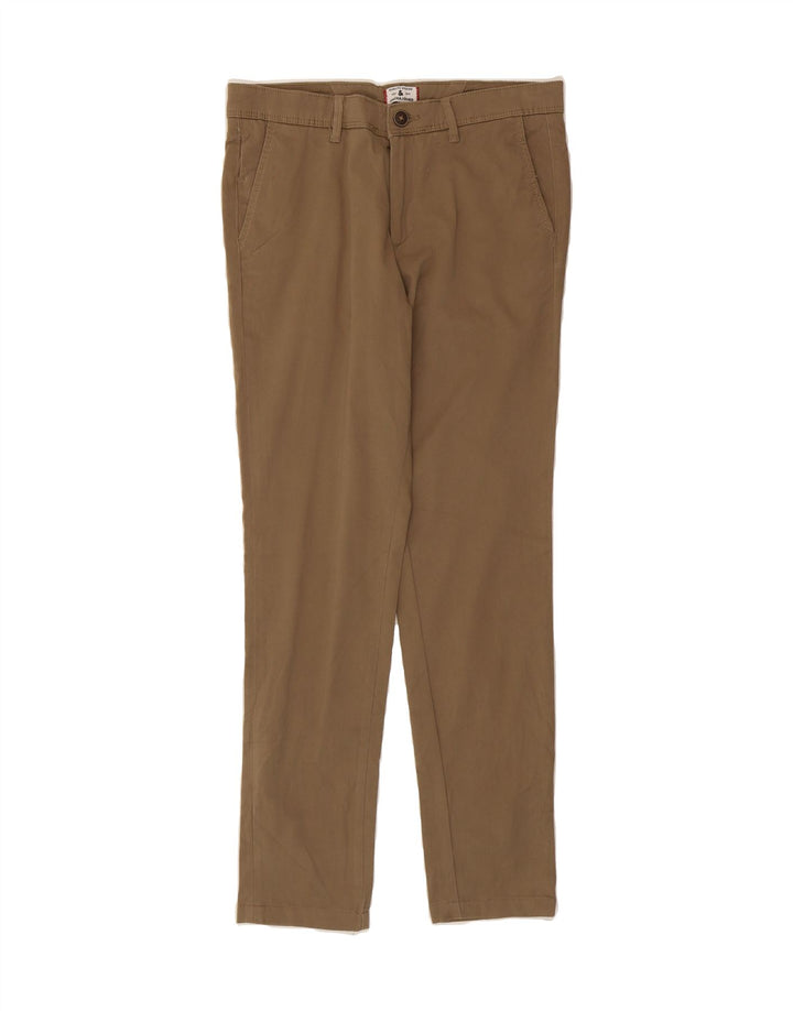 JACK & JONES Mens Slim Chino Trousers W30 L32 Brown Vintage Jack & Jones and Second-Hand Jack & Jones from Messina Hembry 