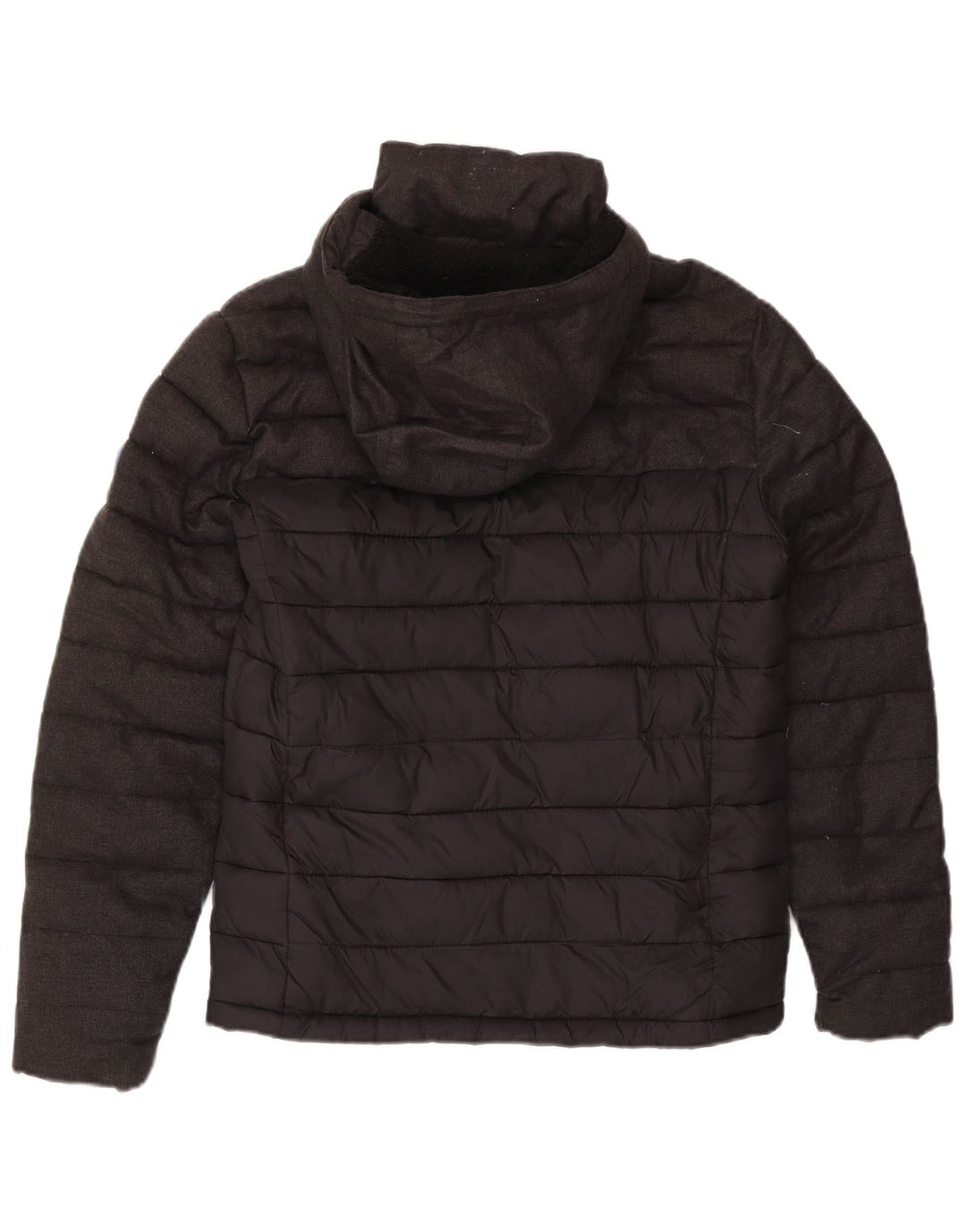 Superdry Mens Hooded Padded Jacket UK 36 Small Grey Polyester