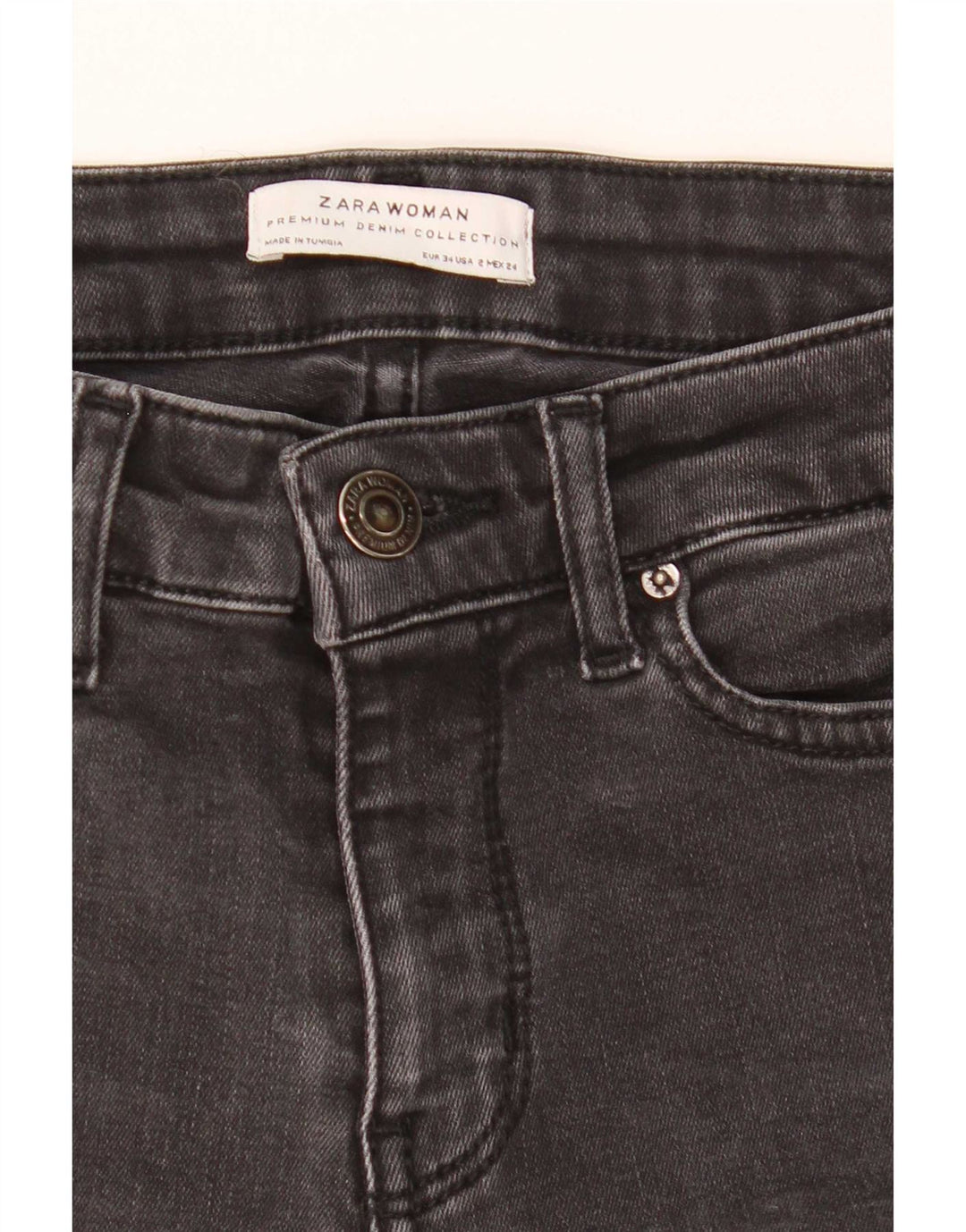 Zara Damen Schlagjeans EU 34 2XS W24 L31 Grau