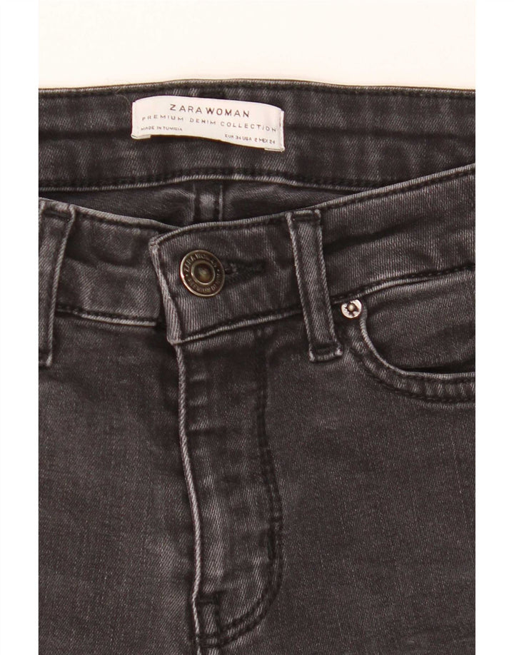 Zara Damen Schlagjeans EU 34 2XS W24 L31 Grau