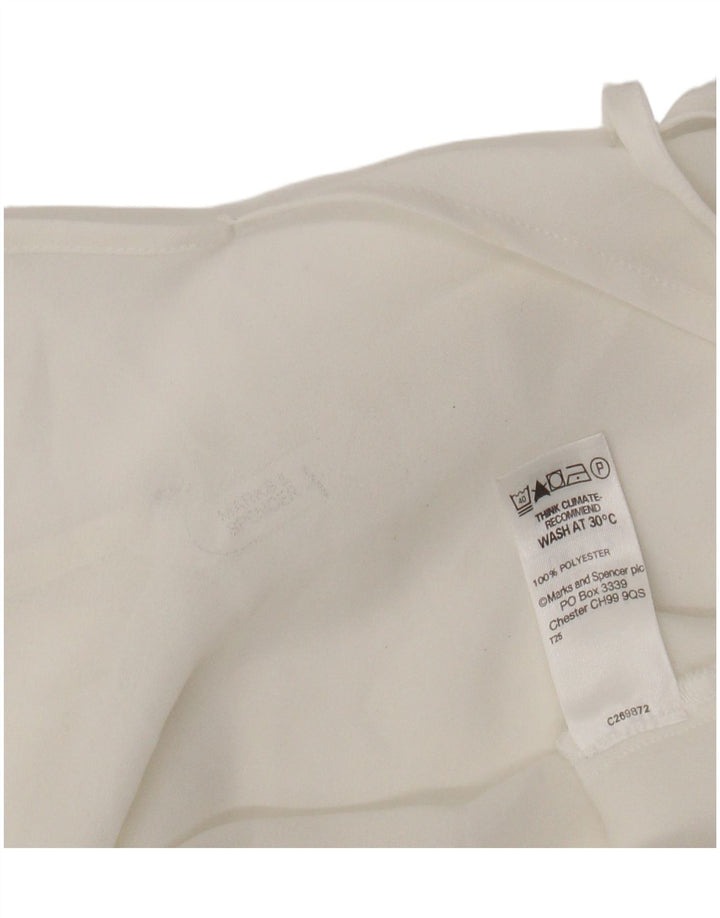 Marks & Spencer Haut caraco transparent pour femme UK 12 Polyester blanc moyen