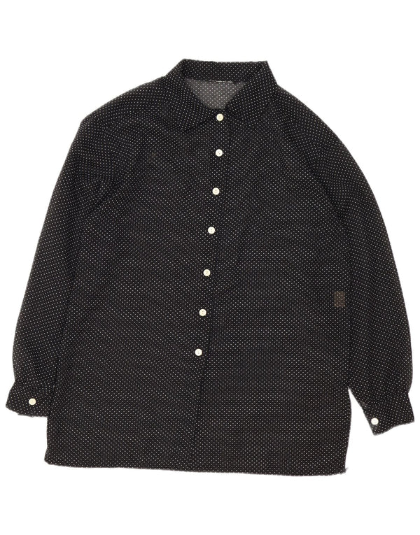 Vintage Womens Shirt UK 16 Large Black Spotted