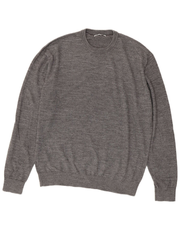 Zara Mens Crew Neck Jumper Sweater XL Grey