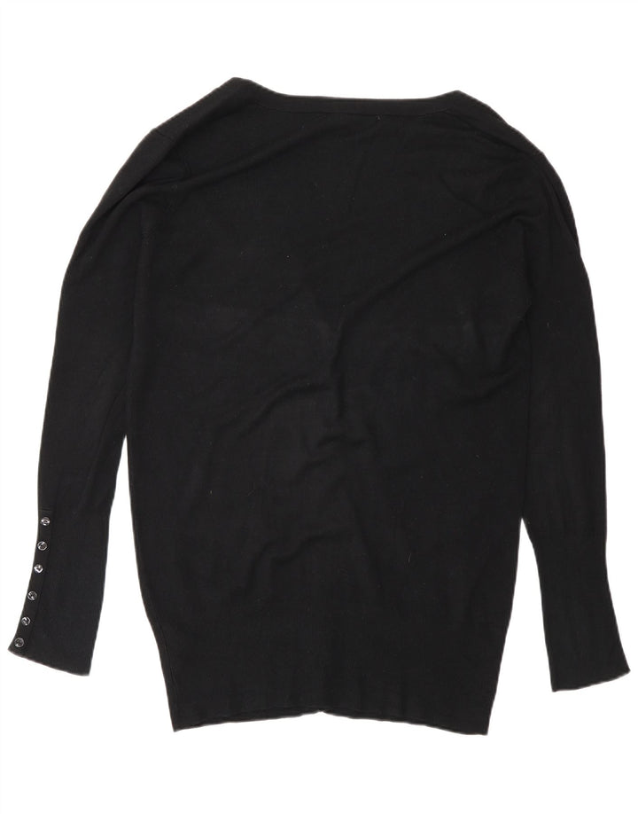 Zara Dame Cardigan Sweater UK 16 Large Black Rayon
