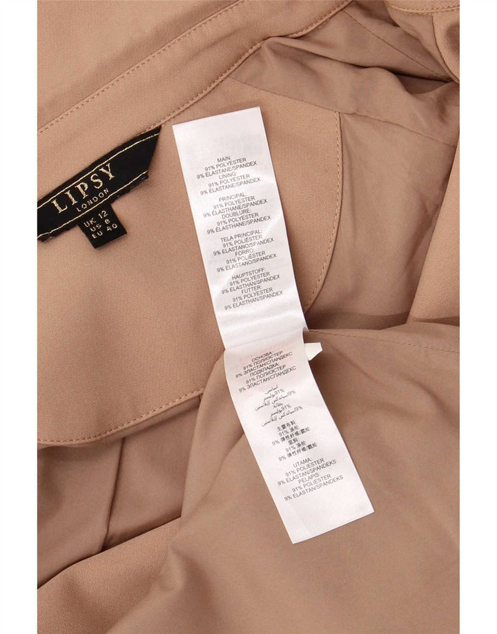 Lipsy Womens Loose Fit Trenchcoat UK 12 Medium Beige Polyester