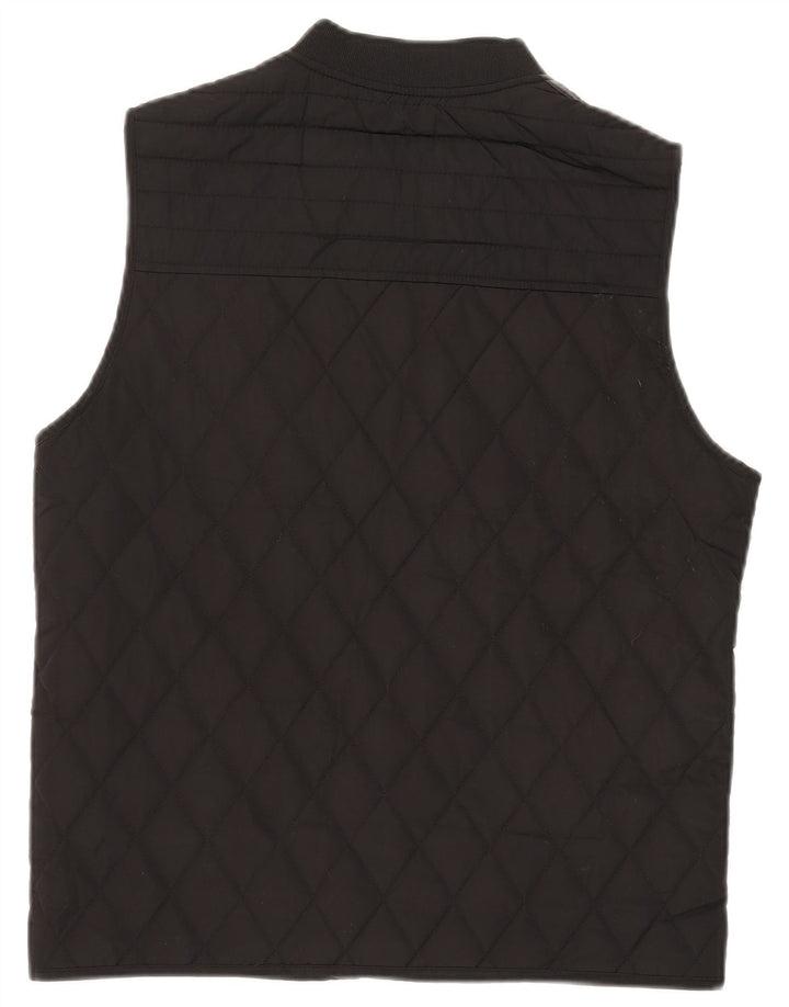 Zara Herre Quiltet Gilet UK 38 Medium Black Polyester