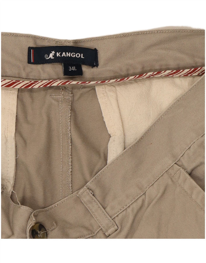 Calça Chino Masculina Reta KANGOL W34 L34 Algodão Bege