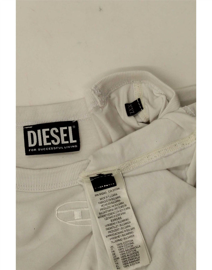 Diesel Top grafico da uomo a maniche lunghe 2XL cotone bianco