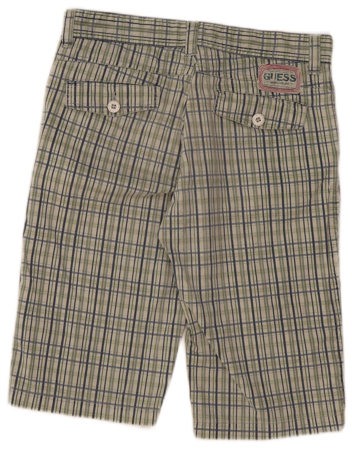 Guess Womens Chino Shorts UK 14 Large W32 Multicoloured Check