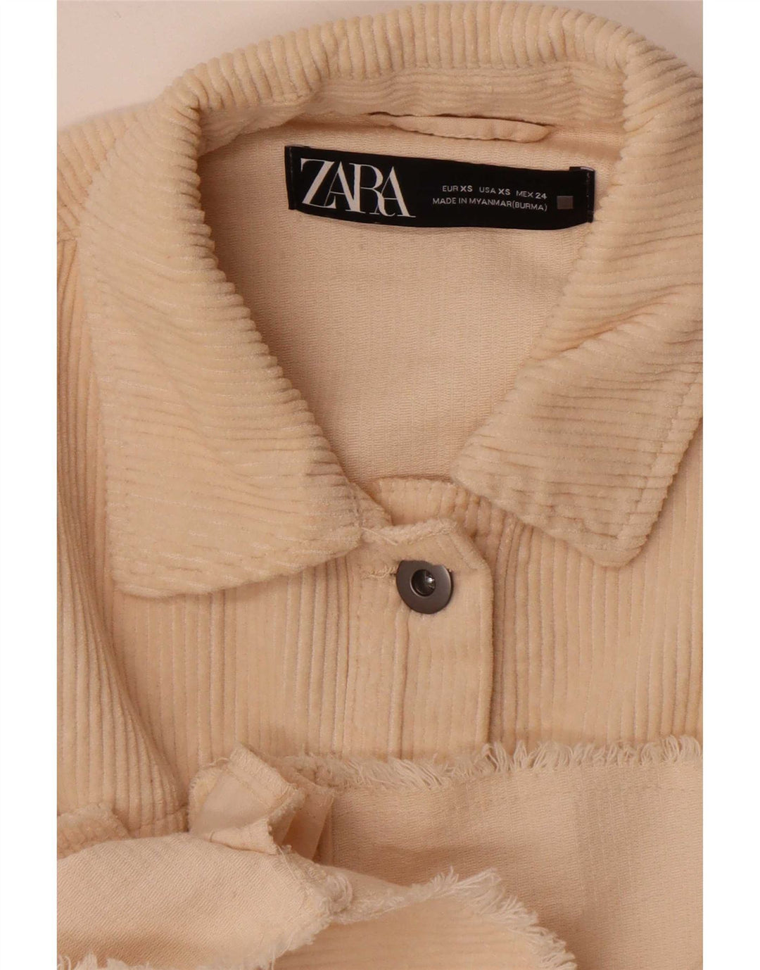 Giacca oversize in velluto a coste da donna Zara UK 6 XS Beige