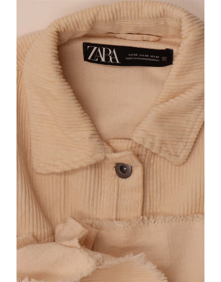 Giacca oversize in velluto a coste da donna Zara UK 6 XS Beige