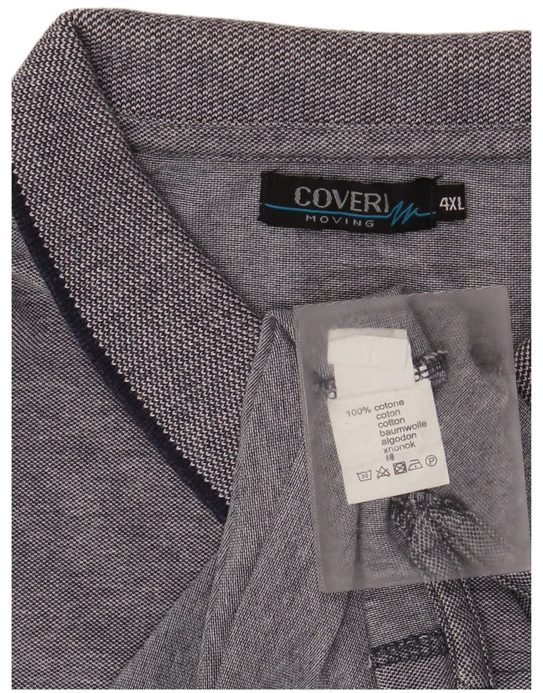 Coveri Mens Polo Shirt 4XL Grey Cotton
