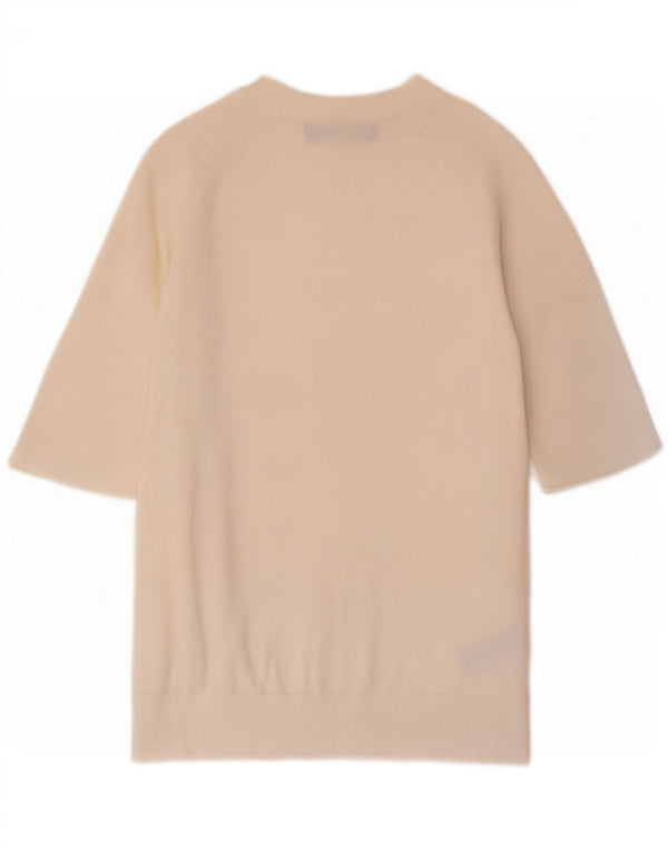 Marks & Spencer Womens Boat Neck Jumper Sweater UK 10 Small Off White