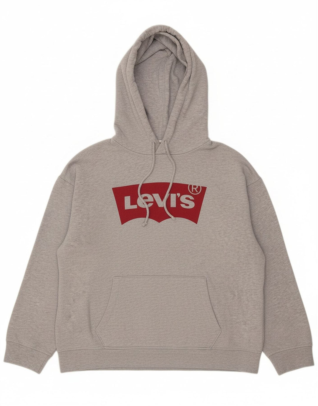 Suéter com capuz gráfico masculino LEVI'S grande algodão cinza