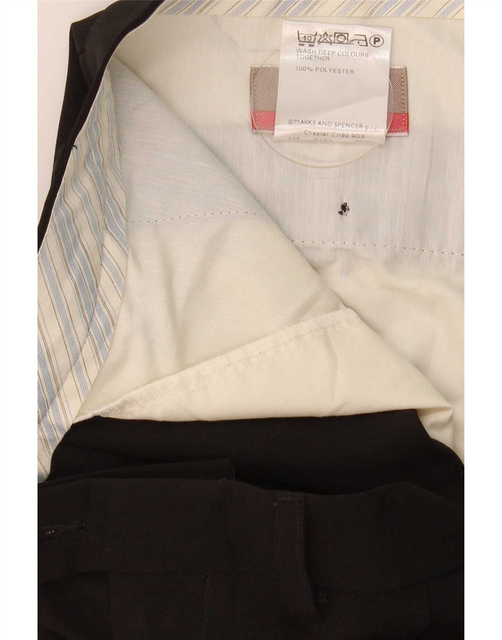 Marks & Spencer Herre Pegged Suit Bukser W38 L29 Sort Polyester