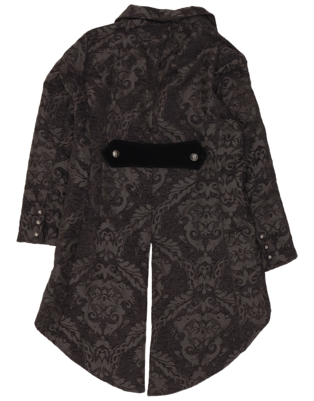 Vintage Womens Tailcoat Blazer Jacket UK 20 2XL Black Paisley