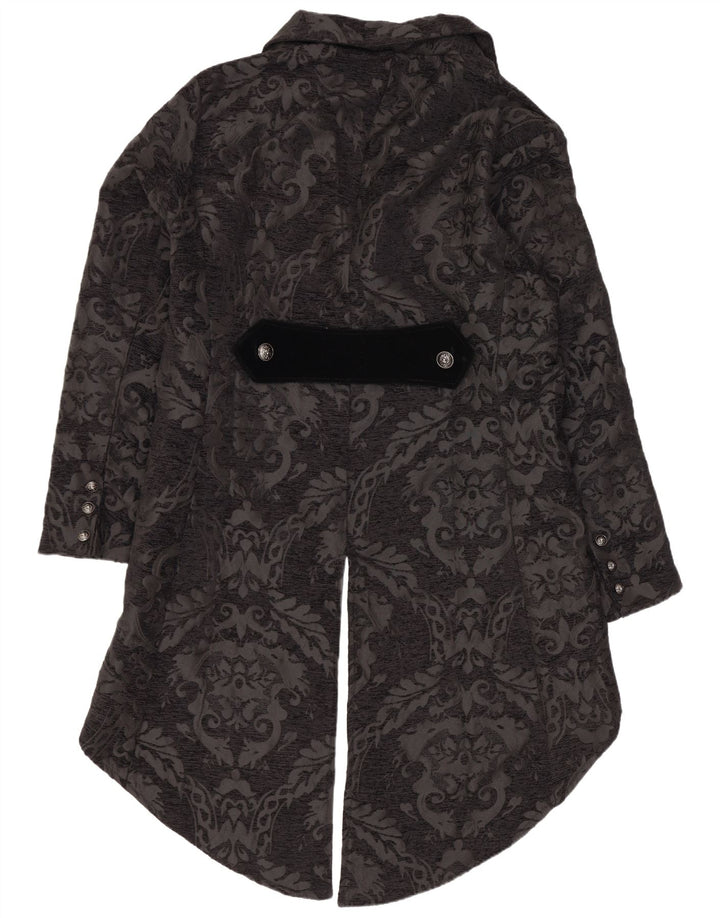 Vintage Womens Tailcoat Blazer Jacket UK 20 2XL Black Paisley