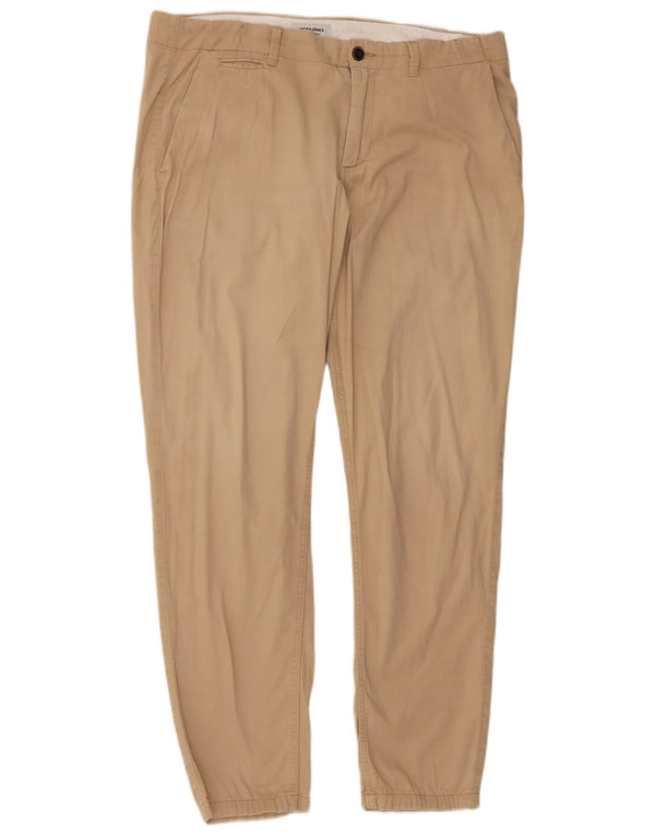 Jack & Jones Mens Joggers Chino Pantalones W34 L32 Algodón Beige