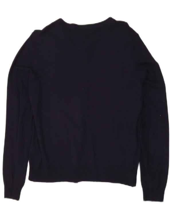 Marks & Spencer Womens Cardigan Sweater UK 14 Large Navy Blue Viscose