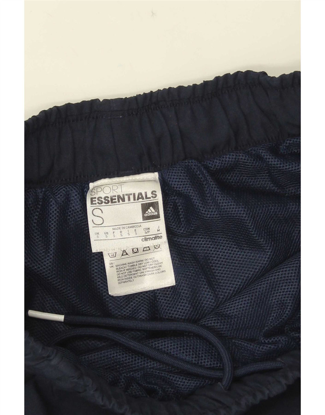 Pantaloncini sportivi Adidas Climalite da uomo piccoli in poliestere blu navy