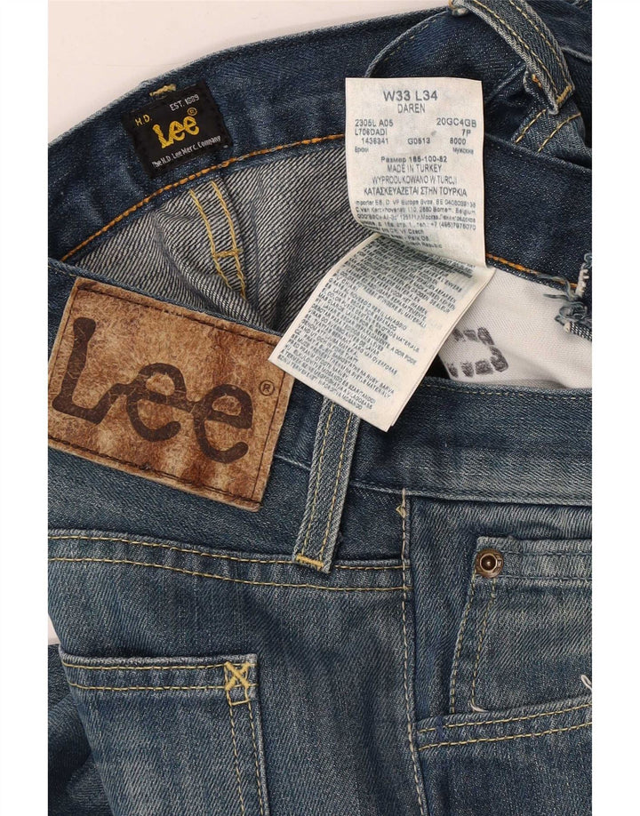 Lee Mens Daren Straight Jeans W33 L26 Blå Bomuld