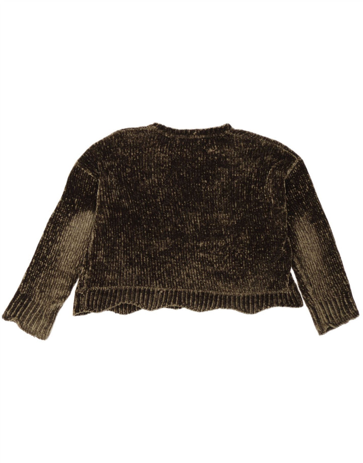 Zara Womens Oversized Crew Neck Jumper Sweater UK 10 Small Khaki