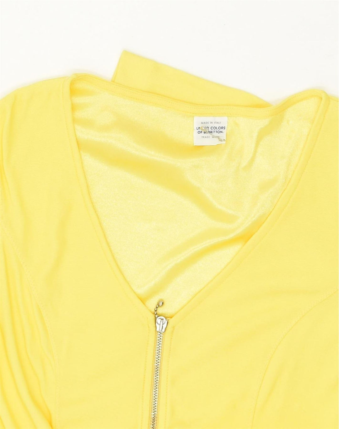 BENETTON Womens Blazer Jacket UK 6 XS Yellow Polyamide | Vintage Benetton | Thrift | Second-Hand Benetton | Used Clothing | Messina Hembry 