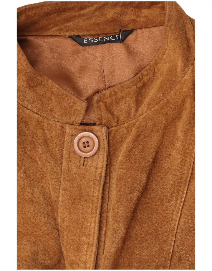 Essence Veste en daim surdimensionnée pour femme UK 16 Large Marron