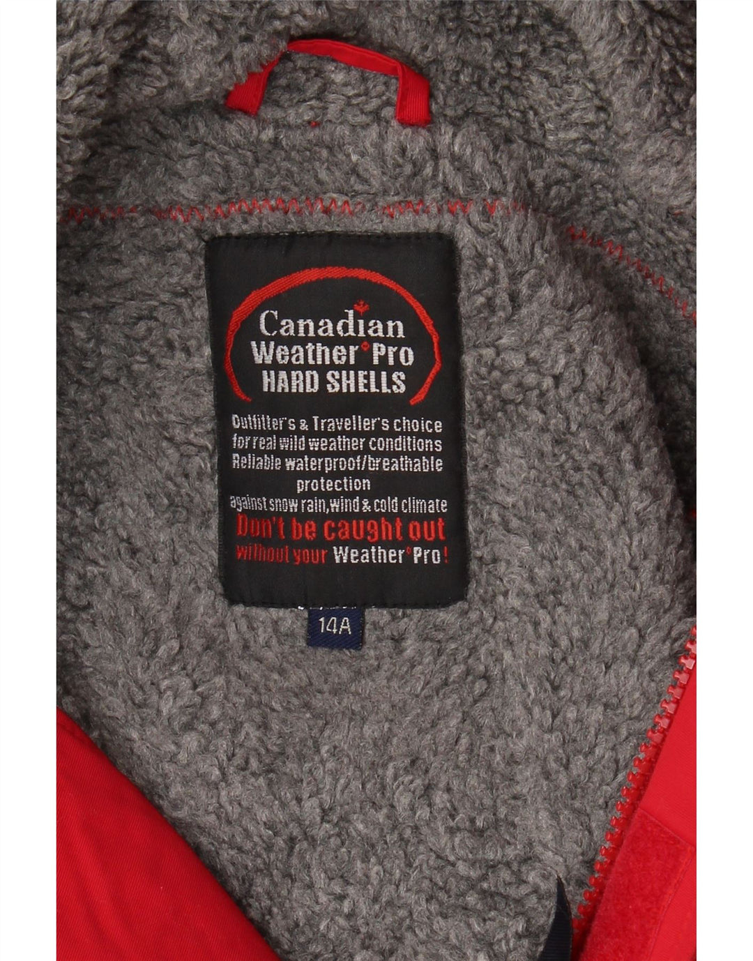 CANADIAN Boys Hooded Windbreaker Jacket 13-14 Years Red Vintage Canadian and Second-Hand Canadian from Messina Hembry 
