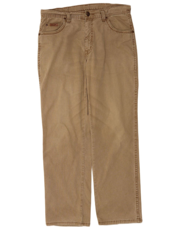 Wrangler Herre Texas Stretch Lige Casual Bukser W33 L30 Beige Bomuld