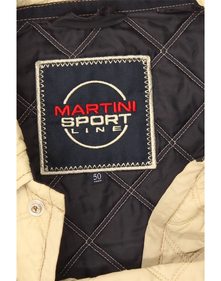 Vintage Mens Quilted Jacket IT 50 Large Beige
