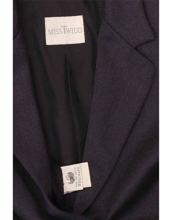 MISSTWIDD Dame 2-knaps blazerjakke IT 40 Small Navy Blue Virgin Wool