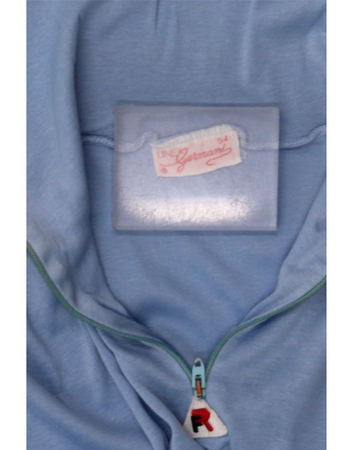 Vintage Mens 1/4 Zip Top Long Sleeve XL Blue