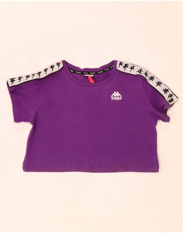 Camiseta feminina Kappa Crop Graphic UK 6 XS Roxo Colorblock