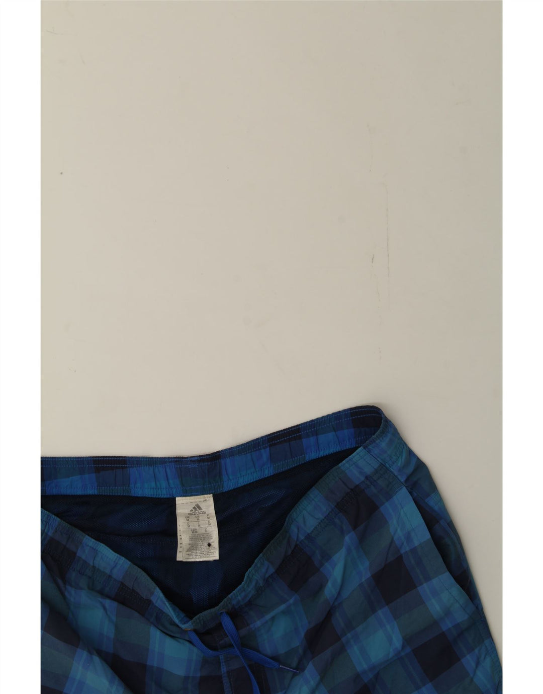 ADIDAS Mens Swimming Shorts Medium  Blue Check Polyester Vintage Adidas and Second-Hand Adidas from Messina Hembry 