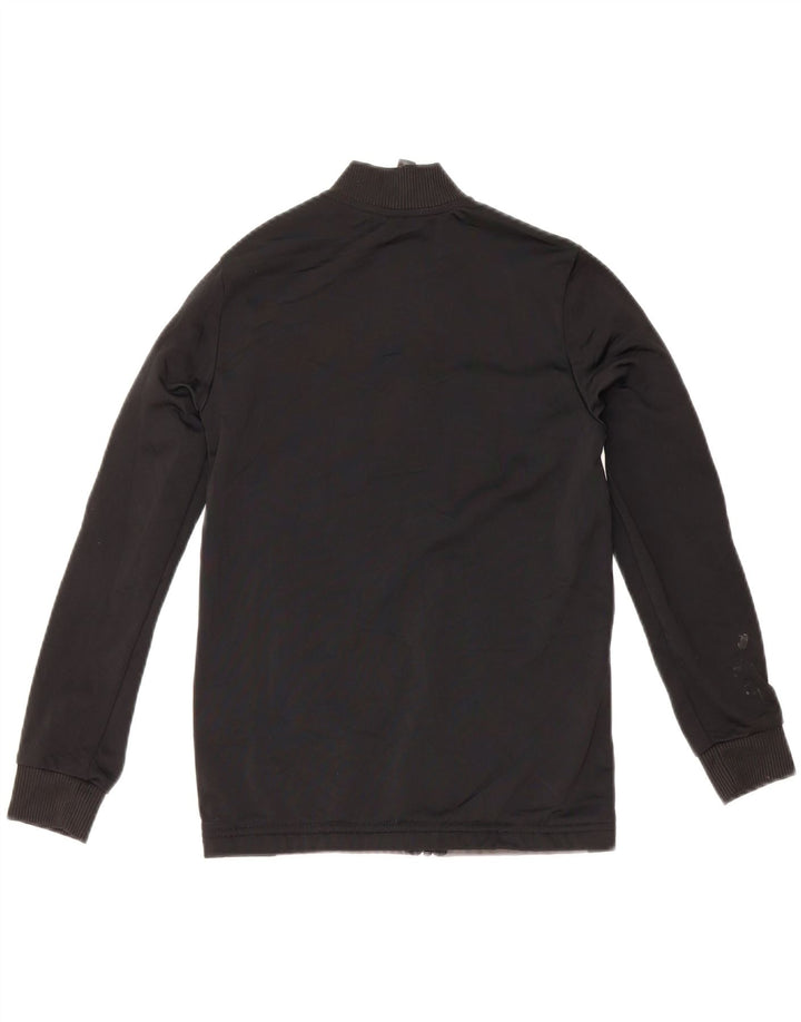 Adidas Boys Tracksuit Top Jacket 9-10 Years Black Colourblock Polyester