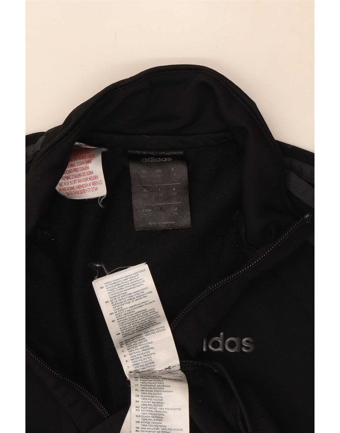 Adidas Jungen Climalite Trainingsanzug Top Jacke 6-7 Jahre Schwarz Polyester