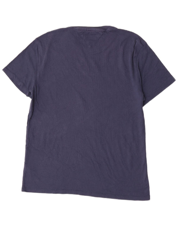 T-shirt grafica da uomo con vestibilità regolare Tommy Hilfiger Top Large in cotone blu navy