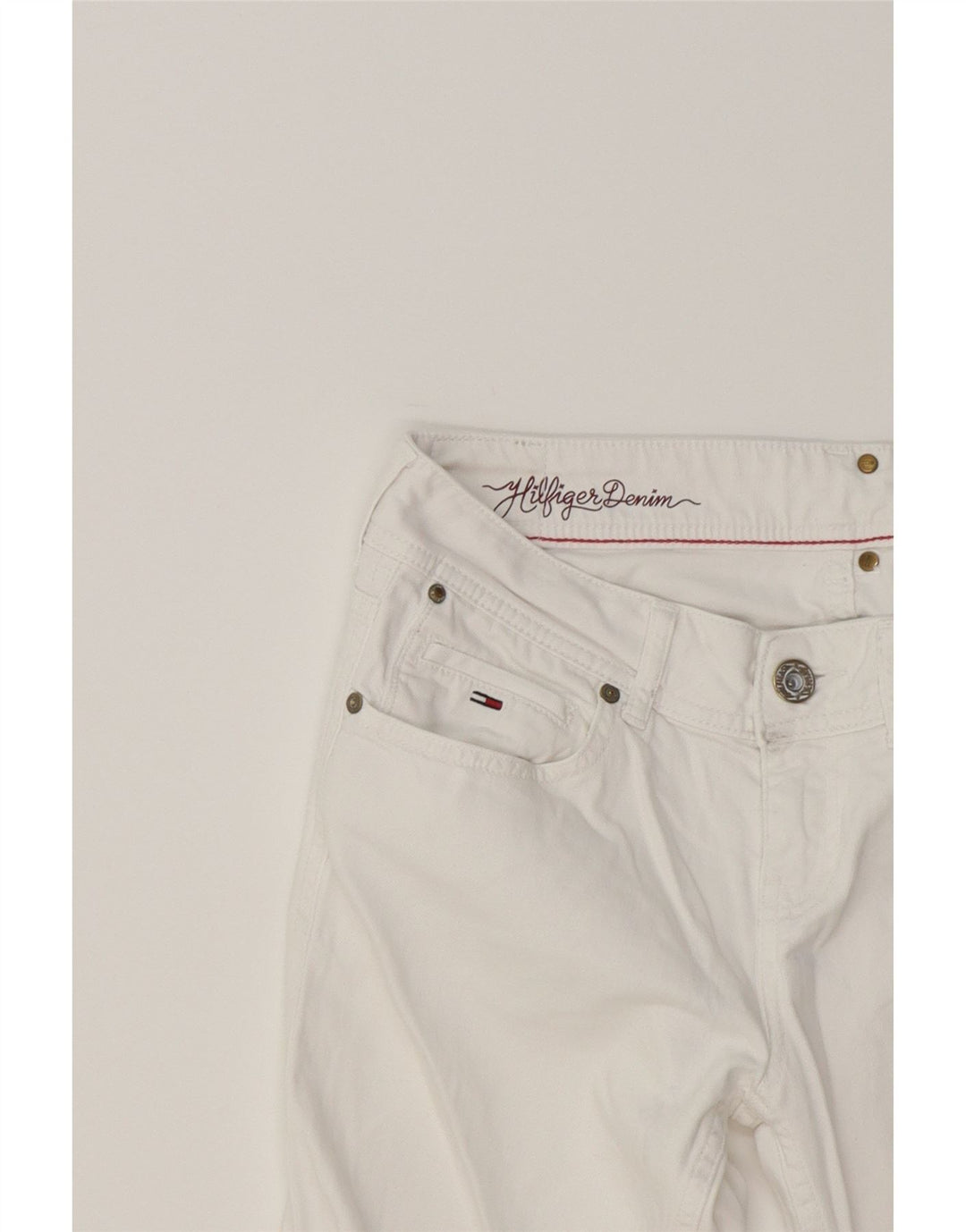 TOMMY HILFIGER Womens Bootcut Jeans W30 L32 White Cotton Vintage Tommy Hilfiger and Second-Hand Tommy Hilfiger from Messina Hembry 