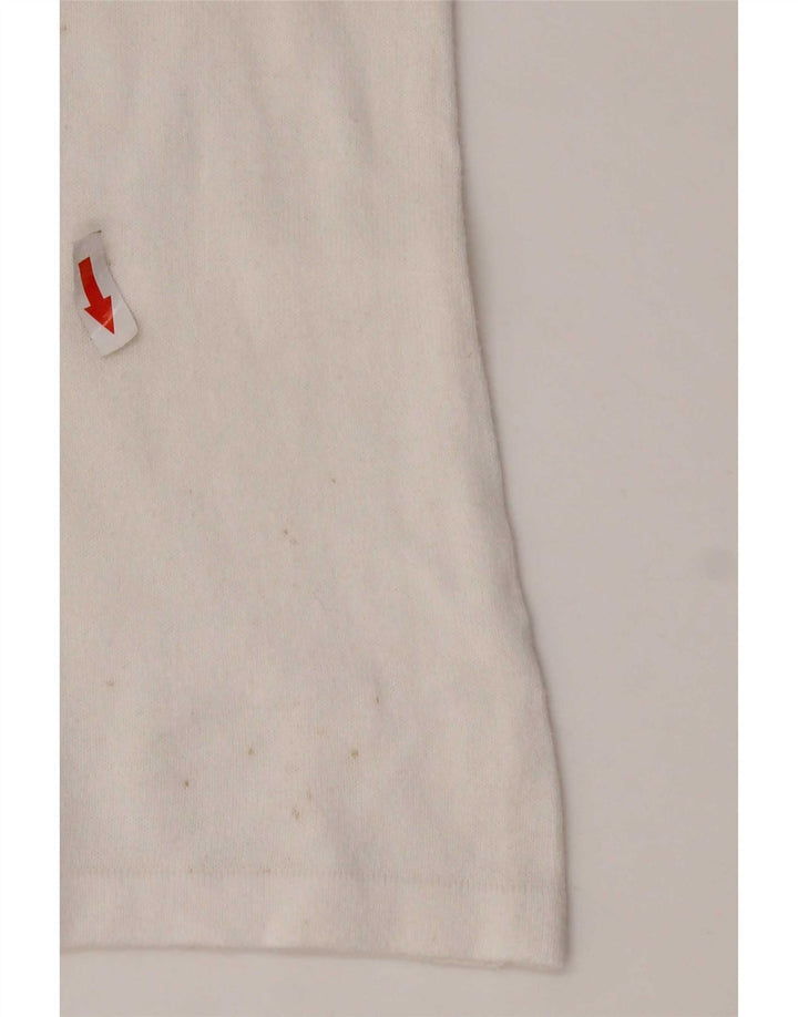 Top da donna Benetton manica lunga UK 14 medio bianco