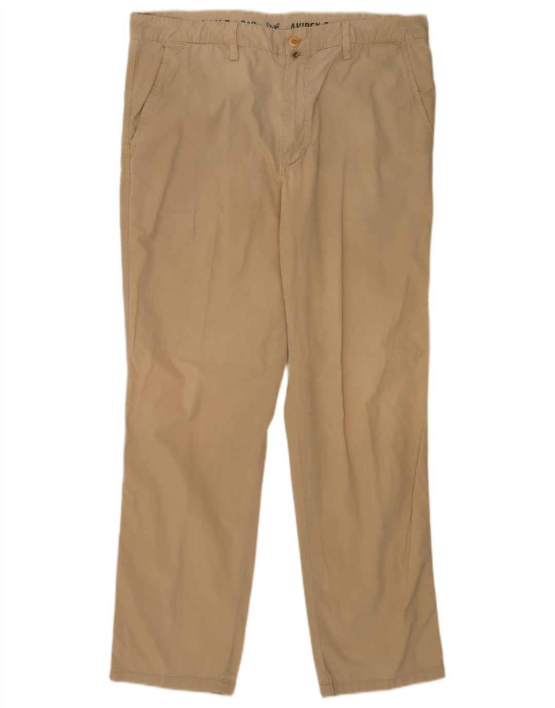 Avirex Mens Regular Chino Trousers W38 L32 Khaki Cotton