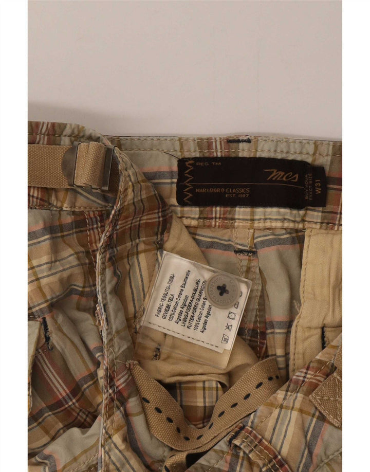 Marlboro Classics Herre Cargo Shorts W31 Medium Beige Ternet bomuld