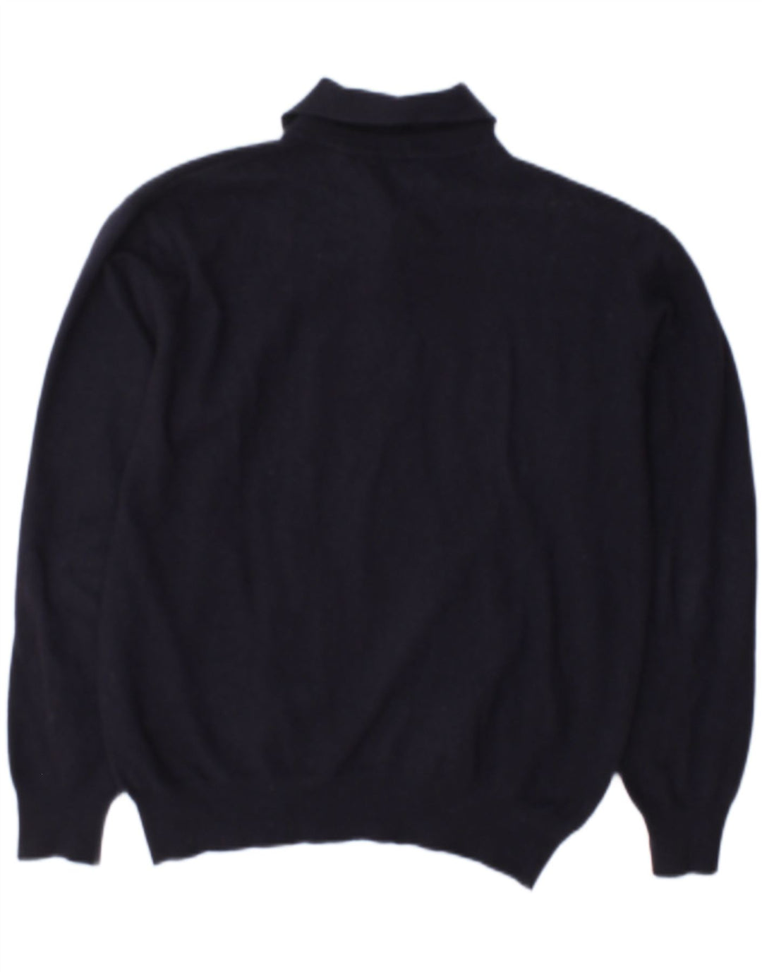 Trussardi Jeans Mens Polo Neck Jumper Sweater Medium Navy Blue Wool