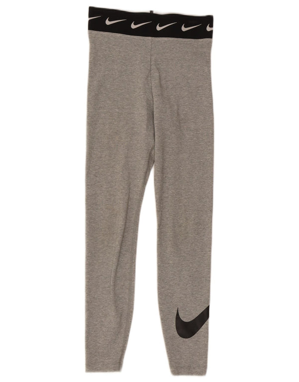 Leggings grafic Nike pentru femei UK 4 XS, gri, bumbac color bloc