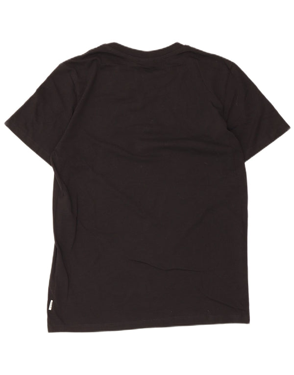 Jack & Jones Mens Graphic T-Shirt Top Small Black Cotton