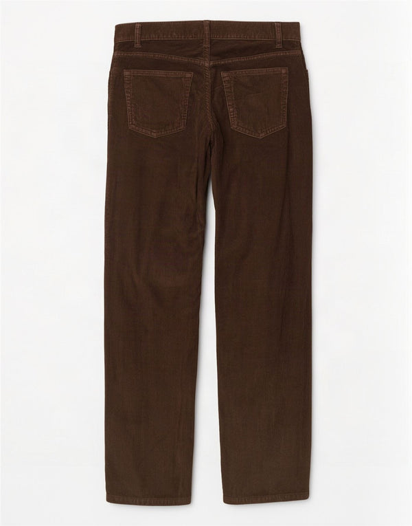 Pantaloni dritti da uomo in velluto a coste Benetton W32 L33 in cotone marrone