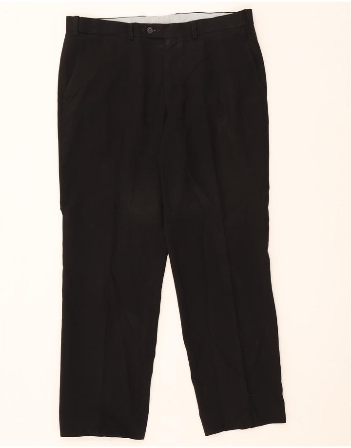 Marks & Spencer Straight Chino-bukser til mænd W36 L31 Sort polyester