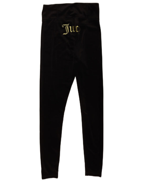 Juicy Couture Γυναικεία γραφικά βελούδινα κολάν UK 12 μεσαίου μαύρου πολυεστέρα