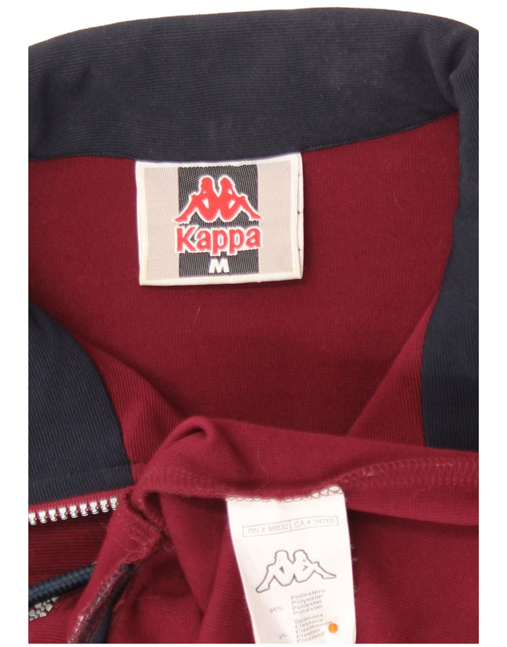 Kappa Herren-Trainingsanzug-Top-Jacke, mittleres Burgunderrot, Farbblock-Polyester