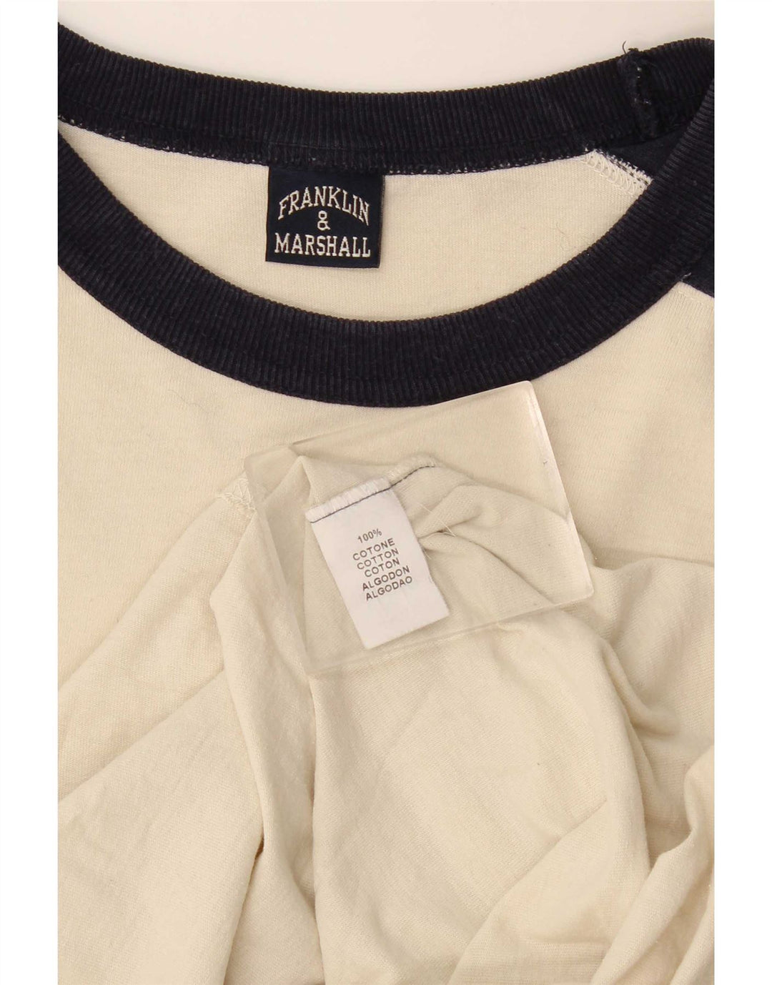 Franklin & Marshall Haut Graphique à Manches Longues Homme Blanc Cassé